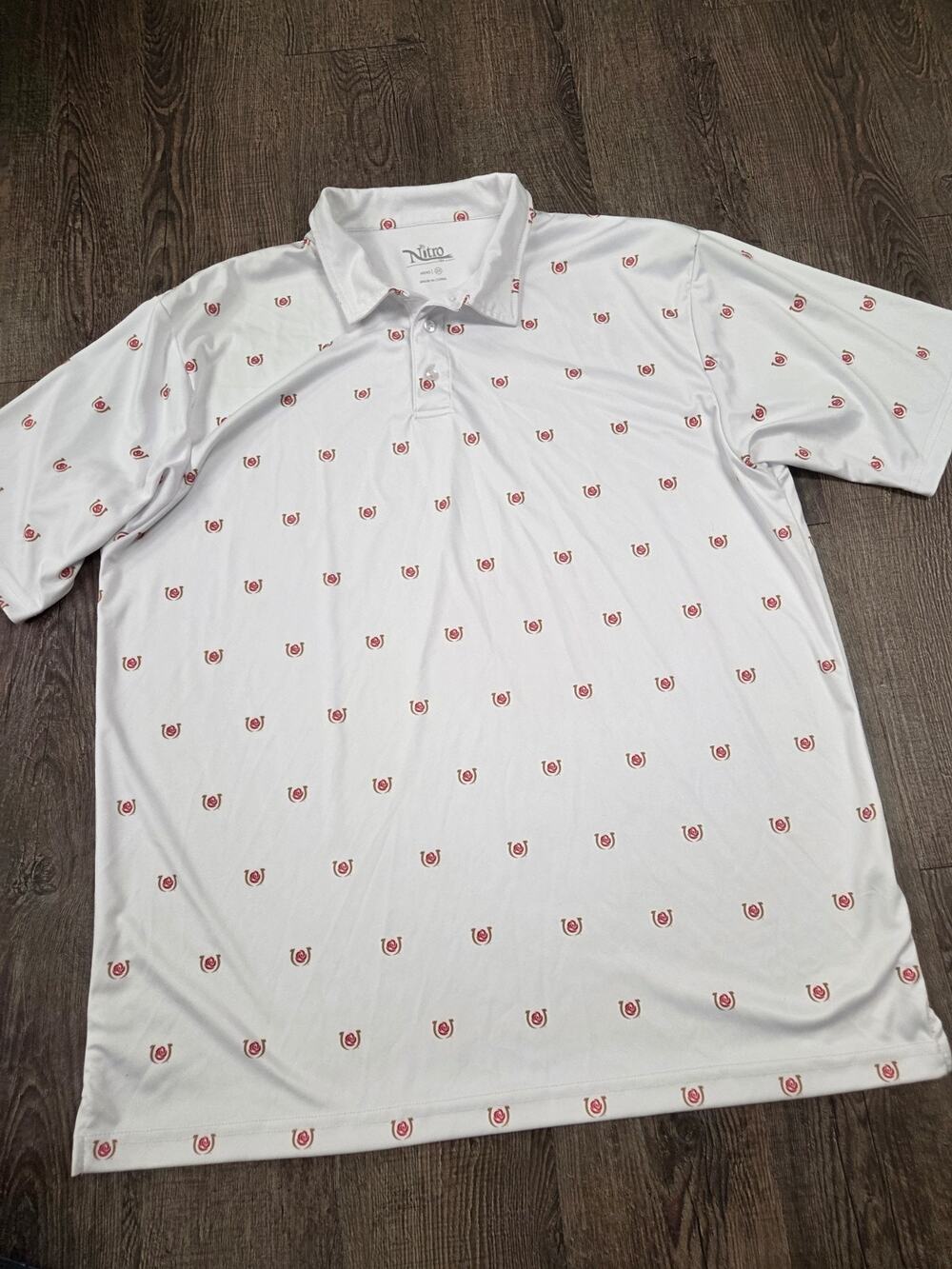 NITRO Genuine Kentucky Derby Mens Short Sleeve Polo Shirt 2XL Roses Horse